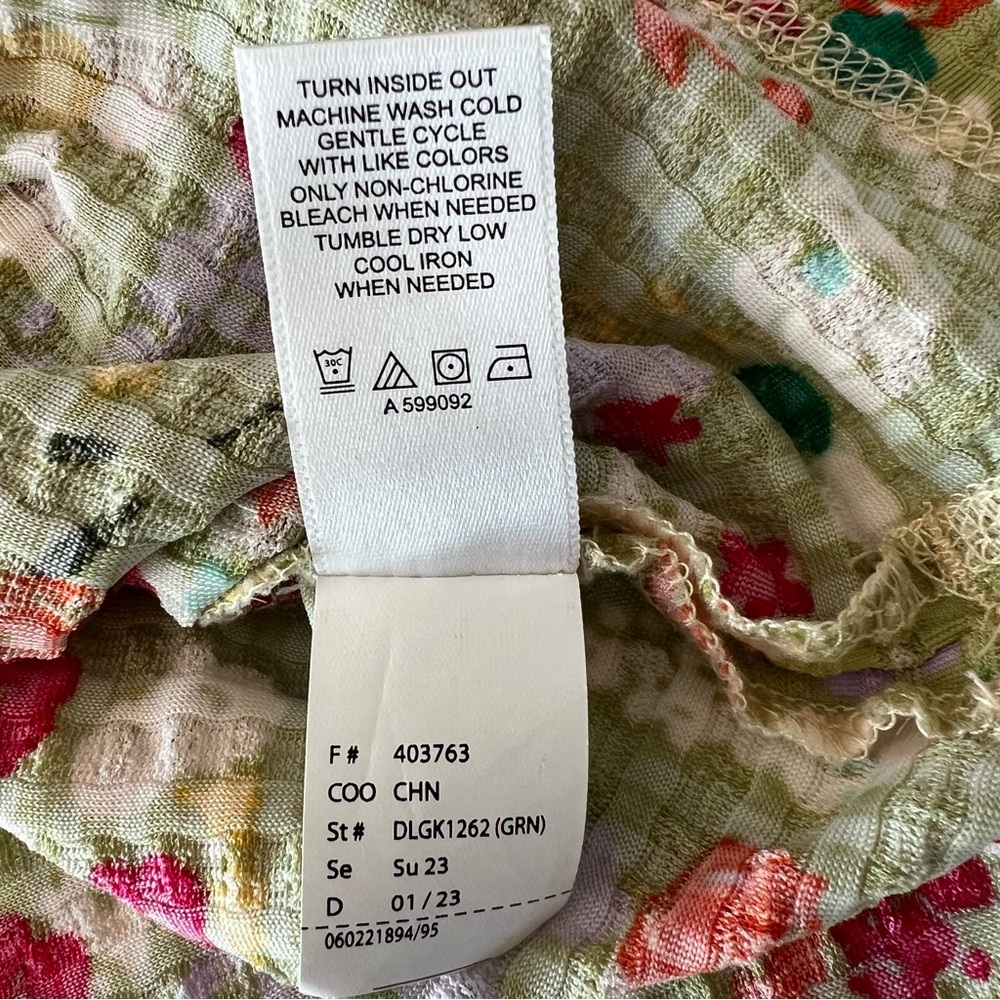 LOGO Layers by Lori Goldstein Floral Print Waffle Mesh Top Women Sz 1X Slinky - Picture 14 of 14